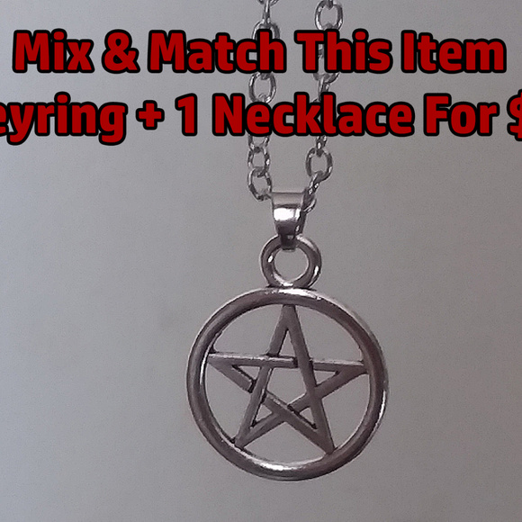 Pentagram Pendant Necklace Tibetan Silver - Picture 3 of 3